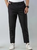 fashionmk Men Regular Fit Black Polycotton Trousers