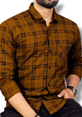 HKV FASHION Men Regular Fit Checkered Spread Collar Casual Shirt